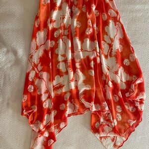 New Directions Orange/White Tie-Dye Skirt
